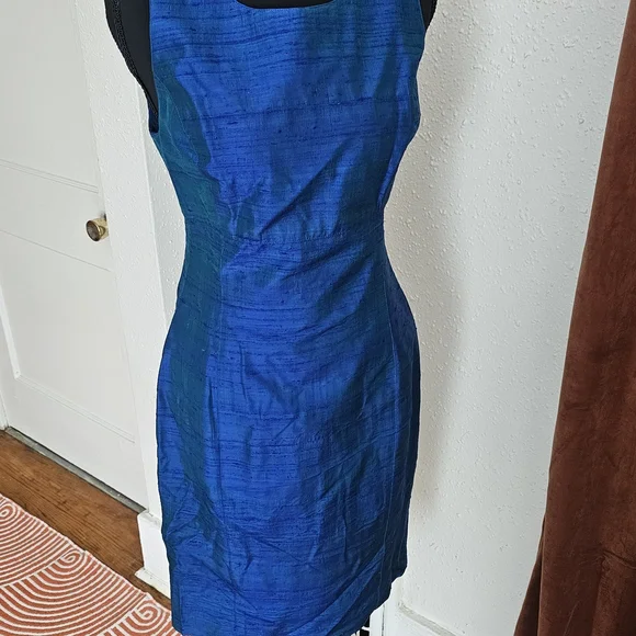 Vintage 80s Blue Sleeveless Cocktail Dress By Gillian Womens Size 4 - Picture 2 of 3